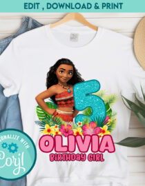 Personalized Moana Birthday Iron On Transfers | Custom DIY Party Shirt & Outfit Decoration