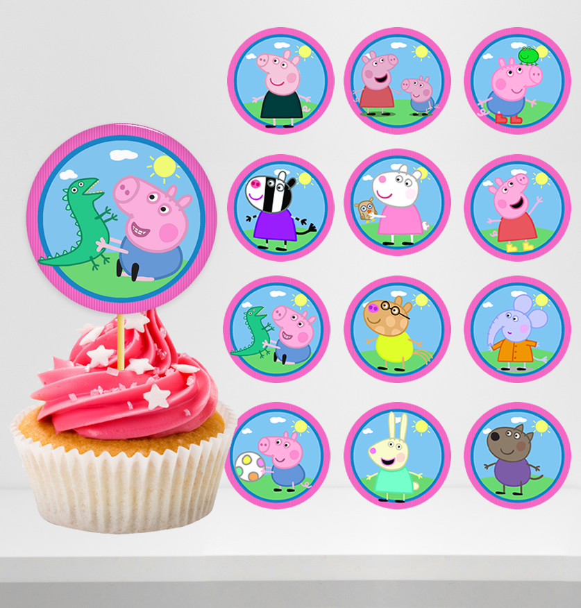 Peppa Pig Cupcake Toppers