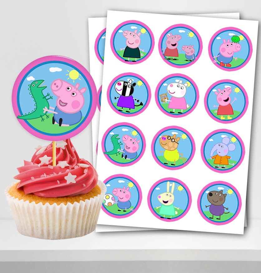Peppa Pig Cupcake Toppers