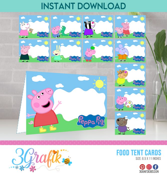 Peppa Pig Food Tent Cards Printable