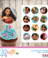Moana Cupcake Topper Printable 3grafik