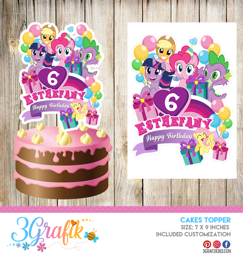 My Little Pony Cake Topper Pennant Printable 3grafik