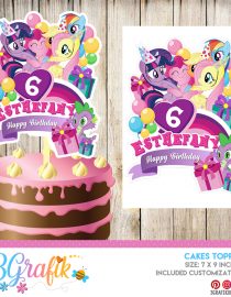 My Little Pony – Cake Topper Pennant – Printable - 3Grafik