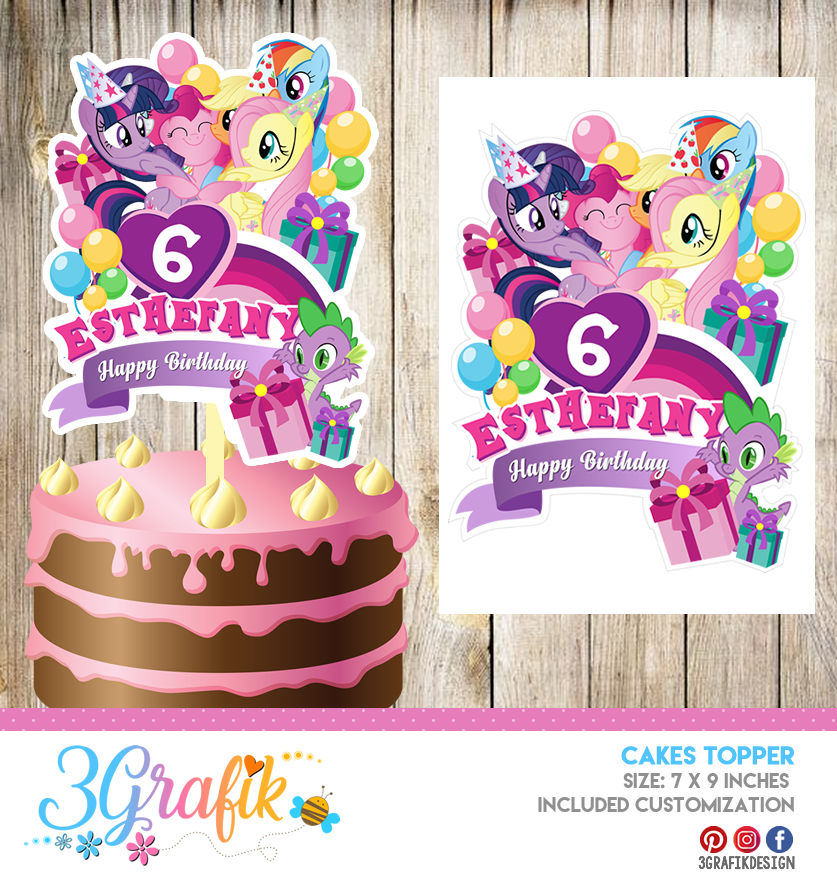 My Little Pony Cake Topper Pennant Printable 3Grafik