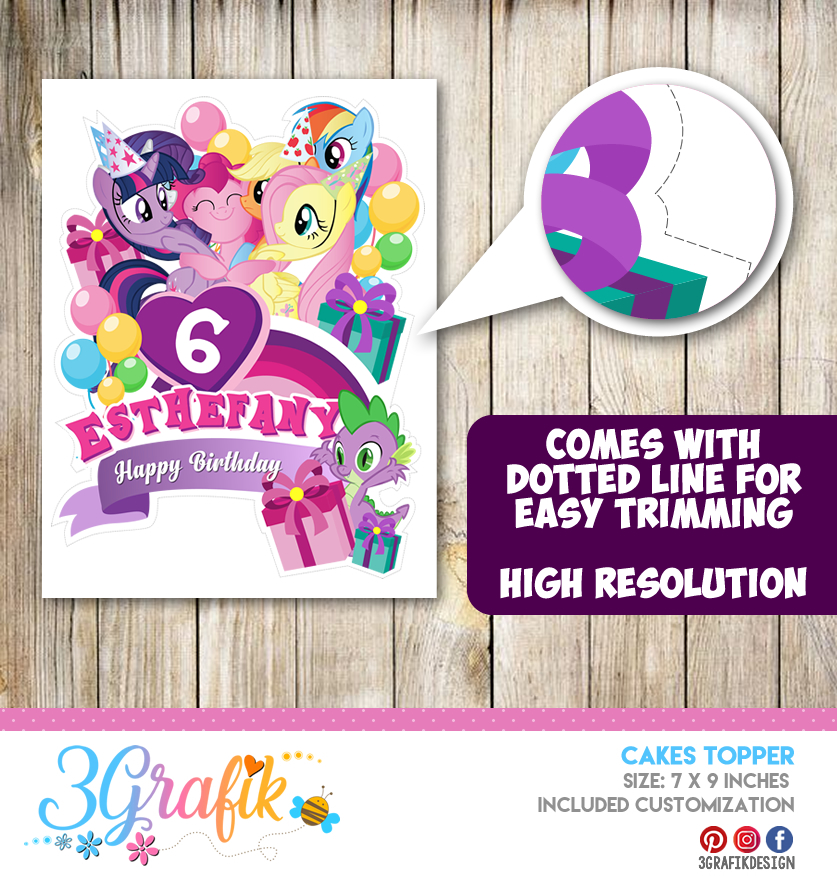 My Little Pony – Cake Topper Pennant – Printable - 3Grafik