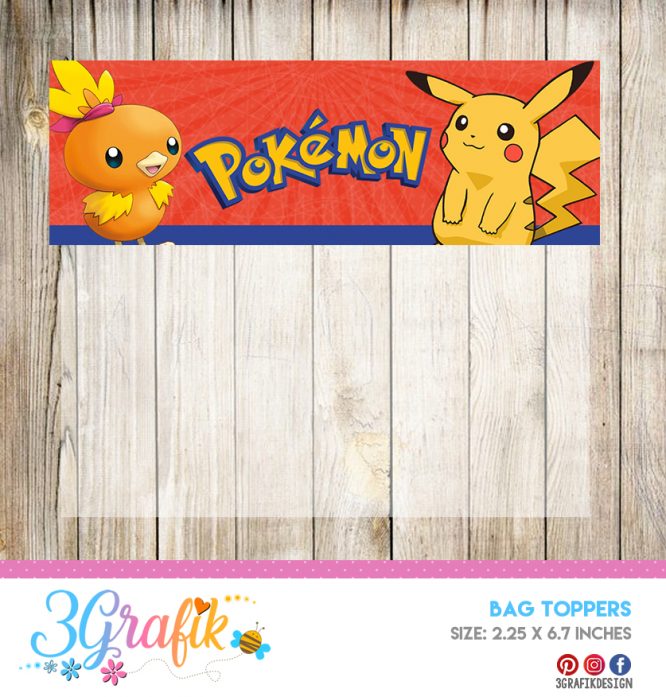 Pokemon – Treat Bag Topper – Printable