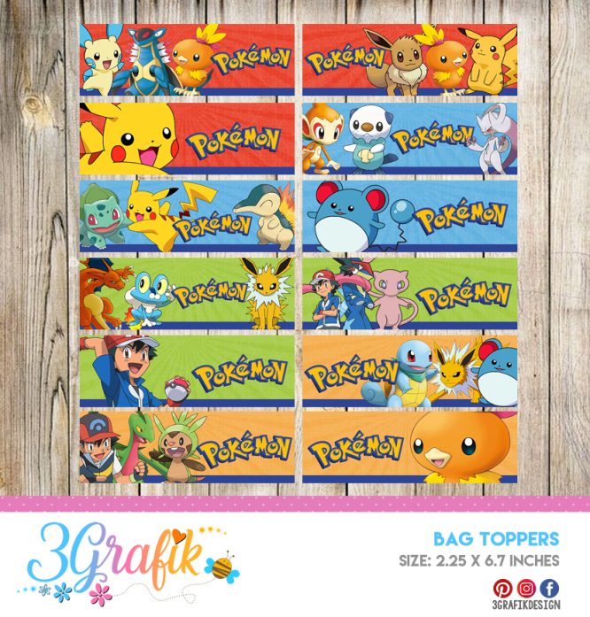 Pokemon – Treat Bag Topper – Printable