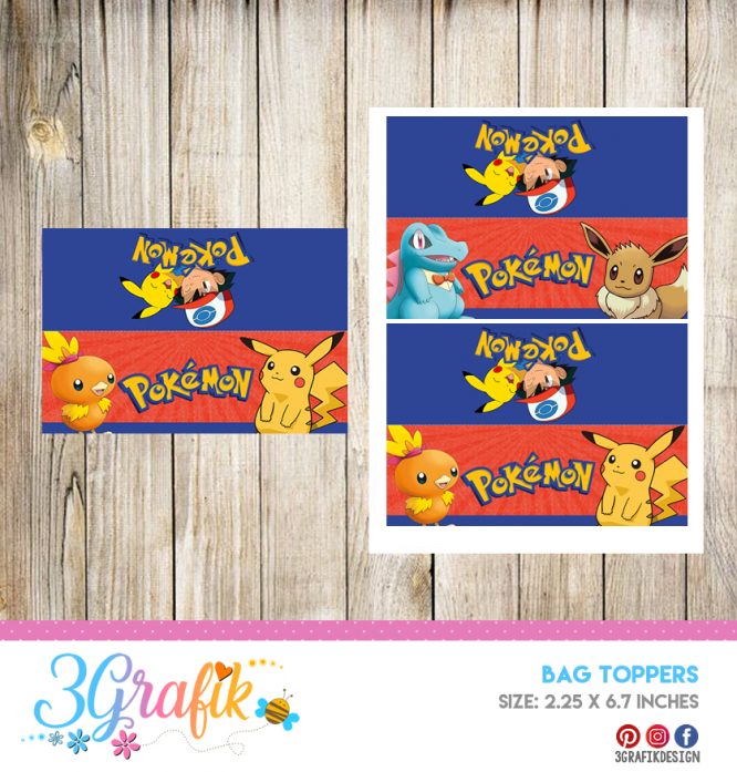 Pokemon – Treat Bag Topper – Printable