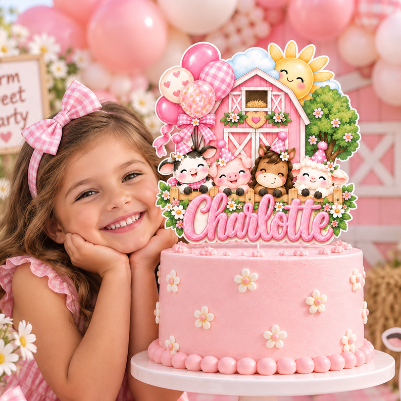 Personalized Farm Cake Topper