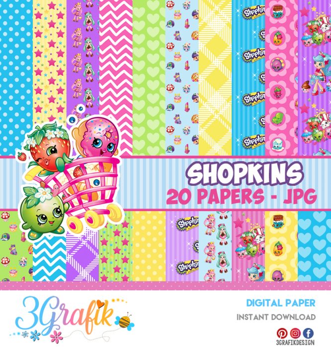 Shopkins – Digital Paper – Printable