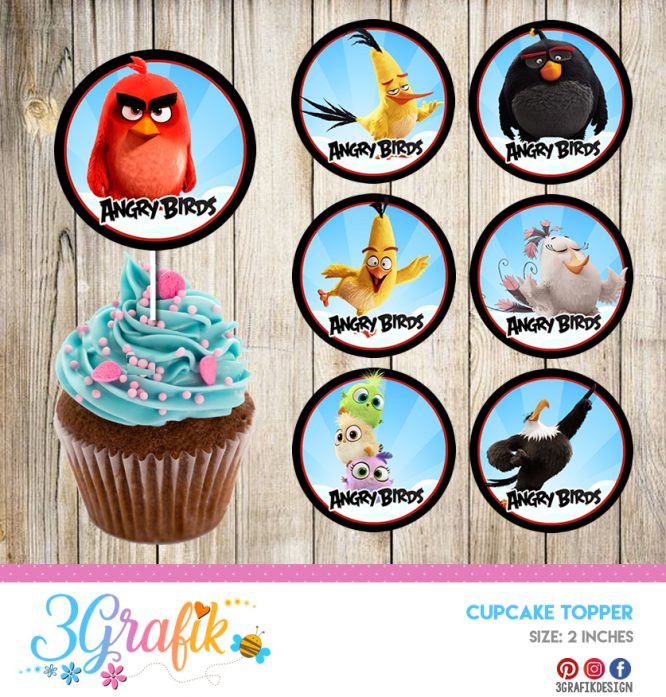 Angry Birds – Cupcake Topper – Printable