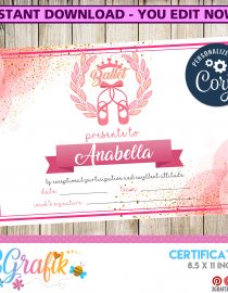 EDITABLE Ballet Certificate