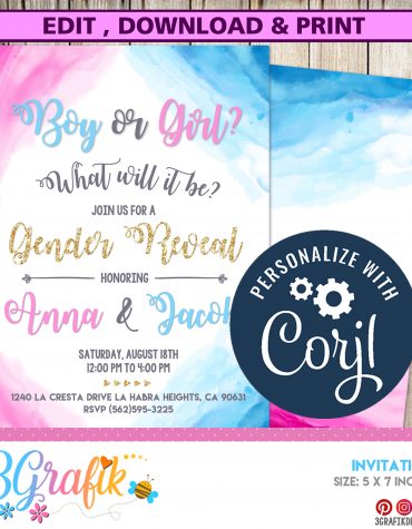 Gender Reveal Invitation