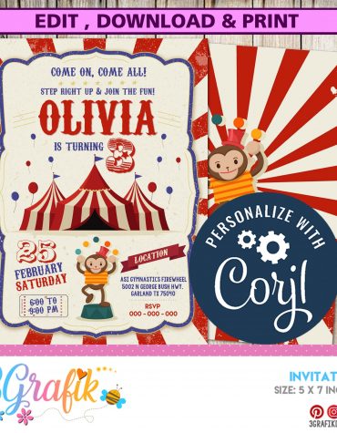 Circus Invitation Printable