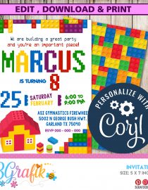 Building Blocks Party Invitation