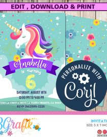 Unicorn Invitation Template