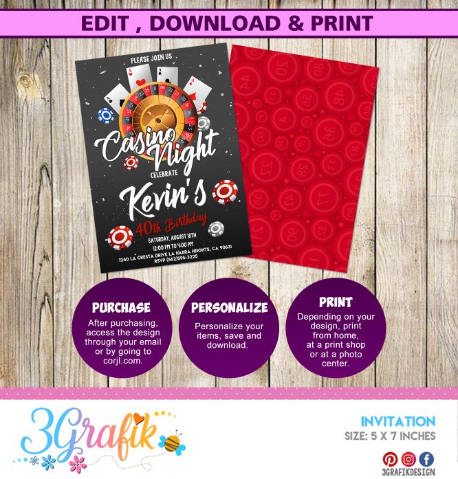 Casino Nigth Invitation