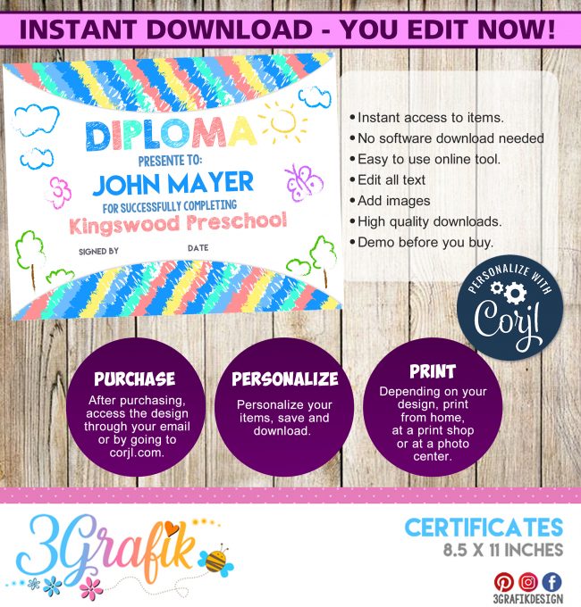 preschool diploma printable 3grafik