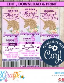 Unicorn Ticket Invitation