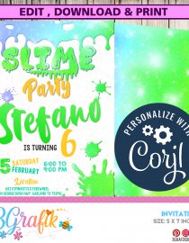 Slime Birthday Invitation