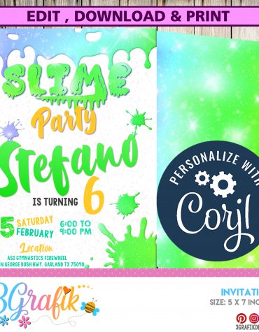 Slime Birthday Invitation