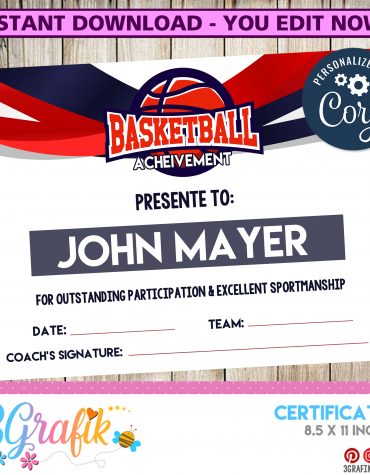 Basketball Certificate