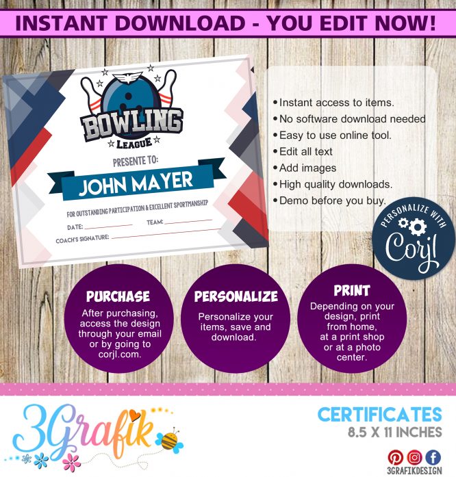 Bowling-Certificate-Editable-Template-Award