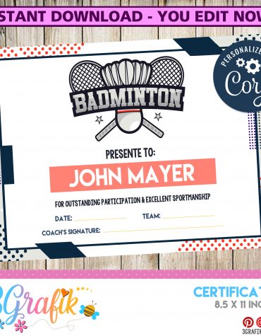 Badminton Certificate