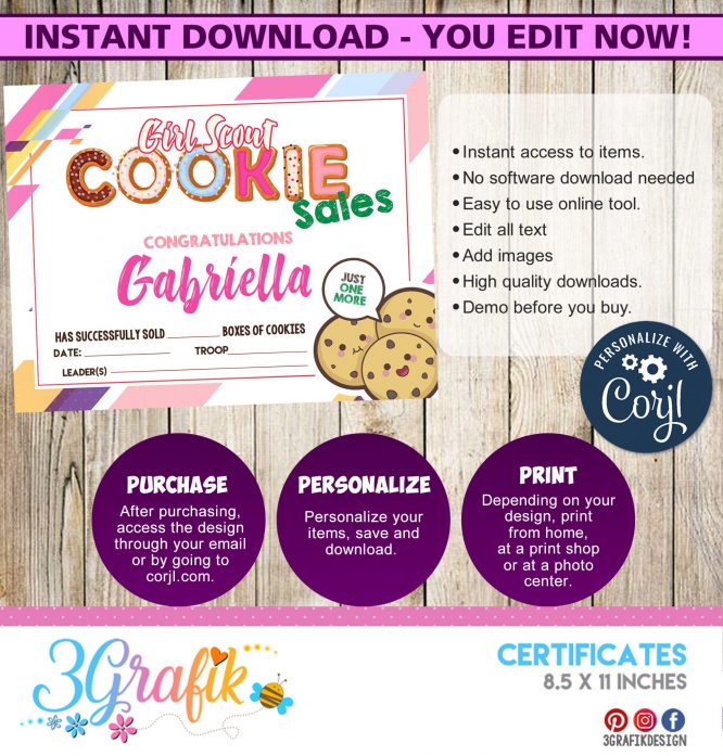 Cookies For Sales – Digital Template Certificate