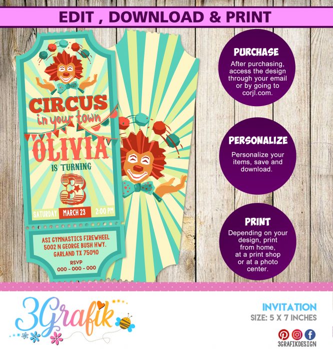Carnival Theme Party - Carnival Invitation - Circus Invitation - Carnival Birthday Invitation - Vintage Carnival Tickets