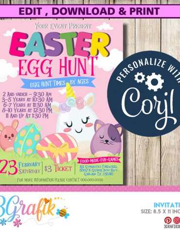 Easter Egg Hunt Flyer Invitation Printable