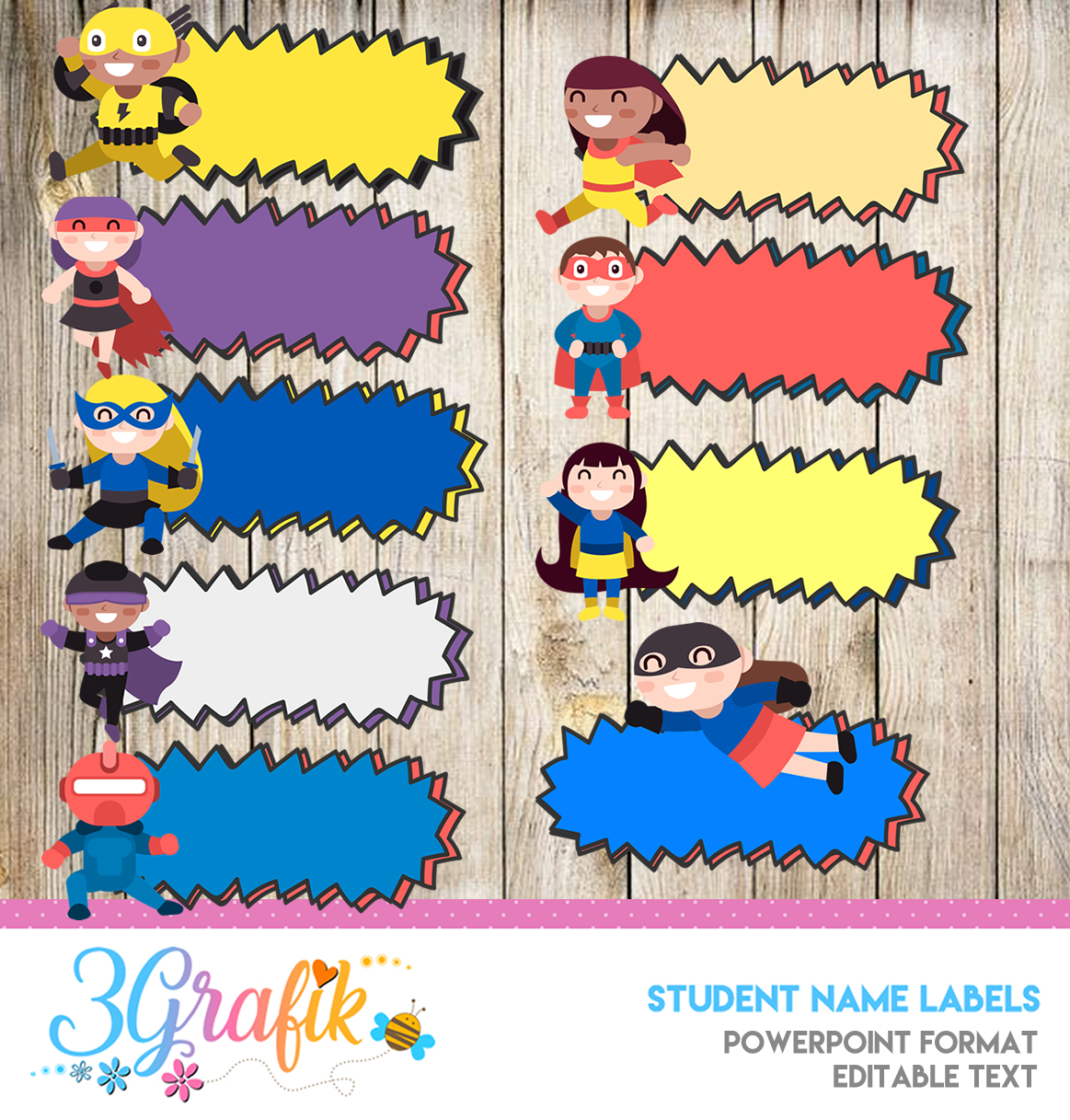 Super Hero Student Name Labels Printable 3grafik