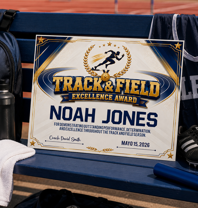 Track and Field Certificate Template