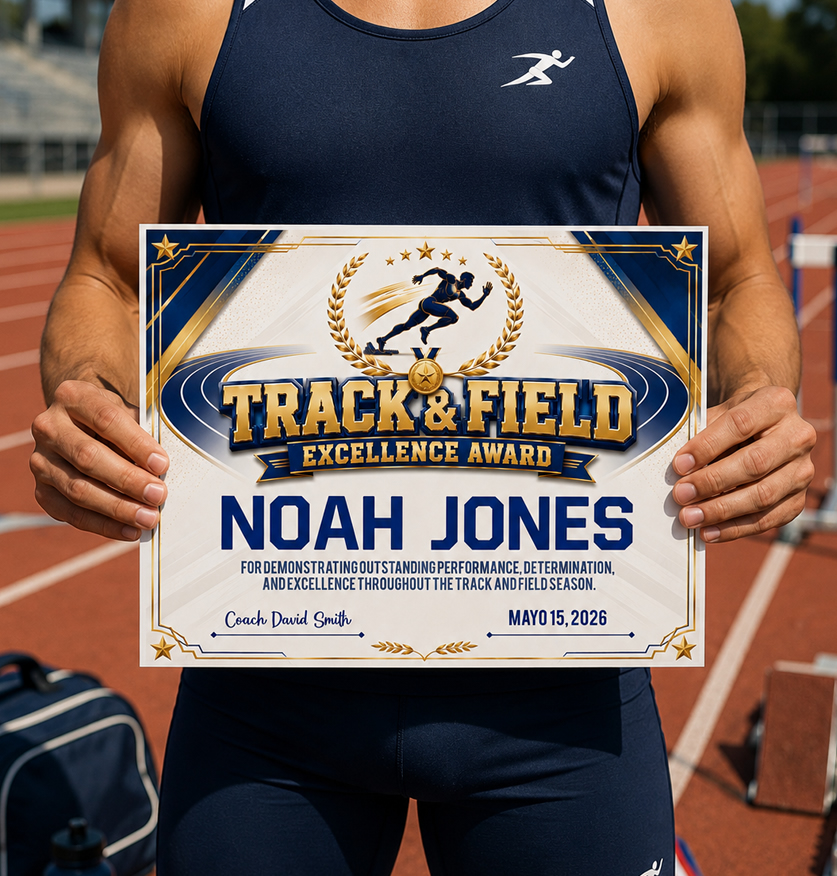 Track and Field Certificate Template