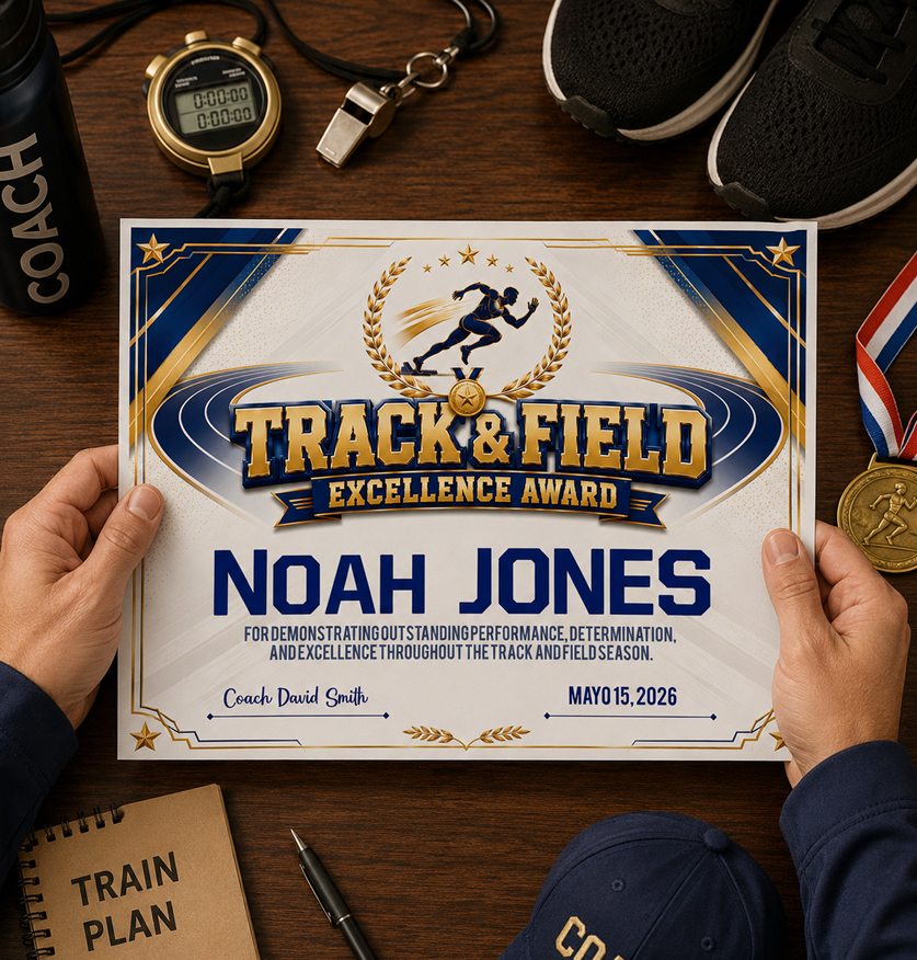Track and Field Certificate Template