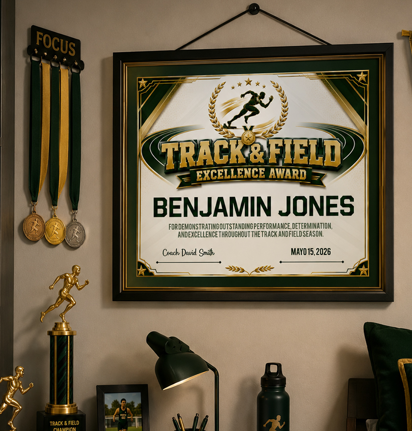 Track and Field Certificate Template