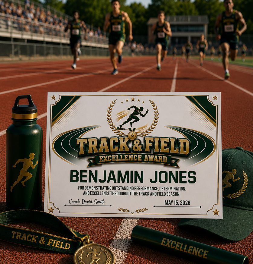 Track and Field Certificate Template