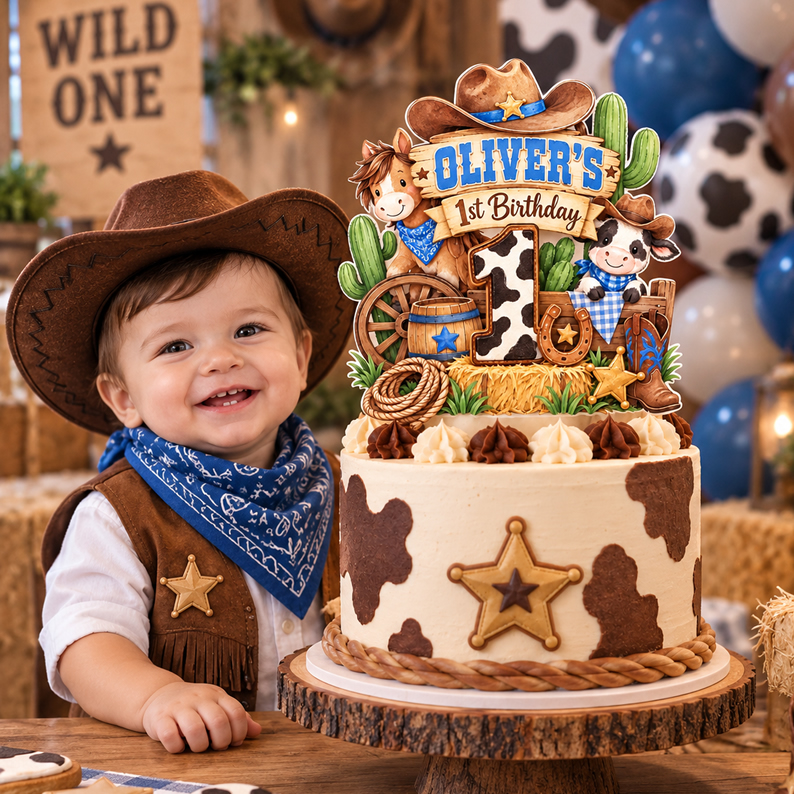 Cowboy Birthday Cake Topper