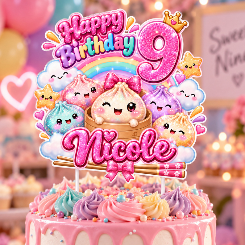 Personalized Dumpling Cake Topper
