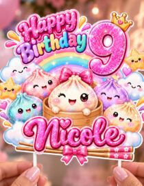 Personalized Dumpling Cake Topper