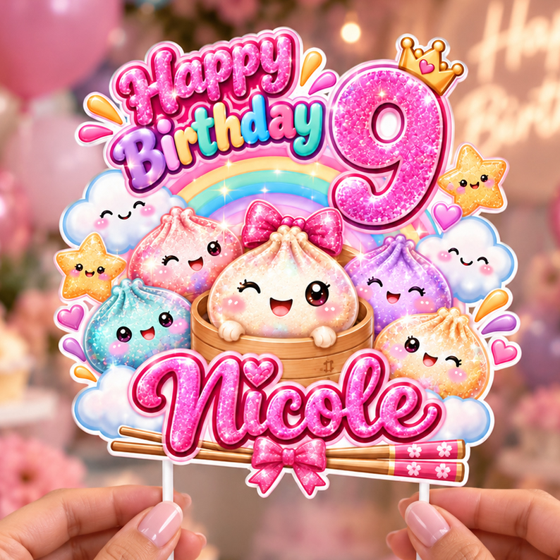 Personalized Dumpling Cake Topper