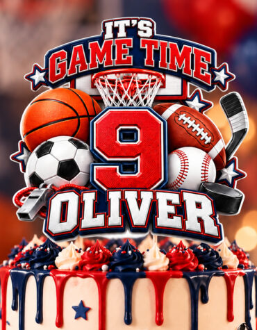 Personalized Sports Cake Topper