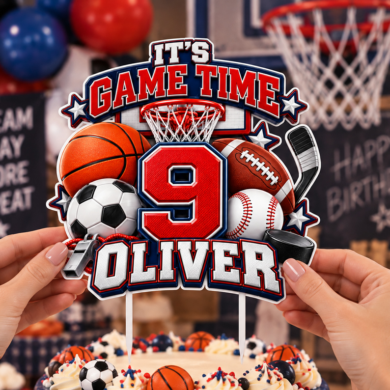 Personalized Sports Cake Topper