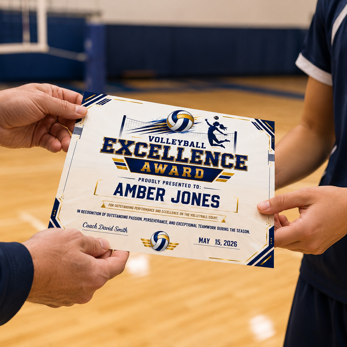 Volleyball Certificate Printable