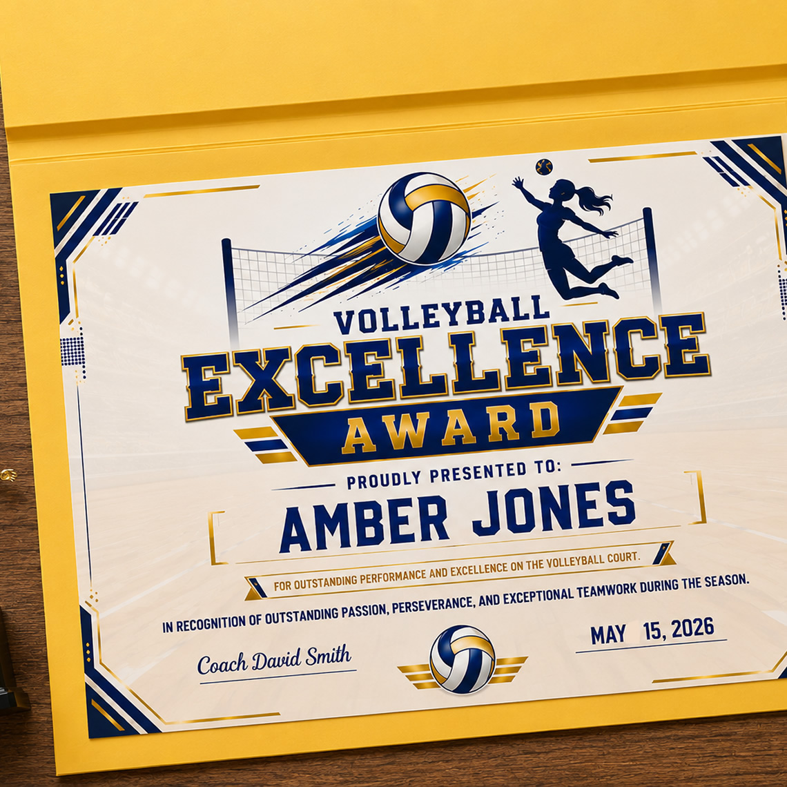 Volleyball Certificate Printable
