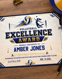 Volleyball Certificate Printable