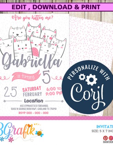 Kitty Birthday invitation