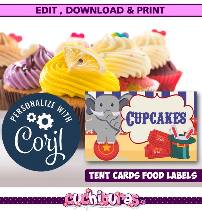 Circus – Food Tent Cards– Printable