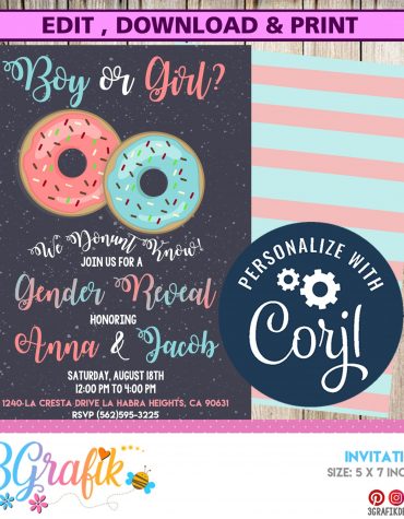 Editable Gender Reveal Invitation