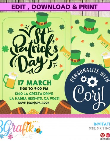 St. Patrick's Birthday Invitation